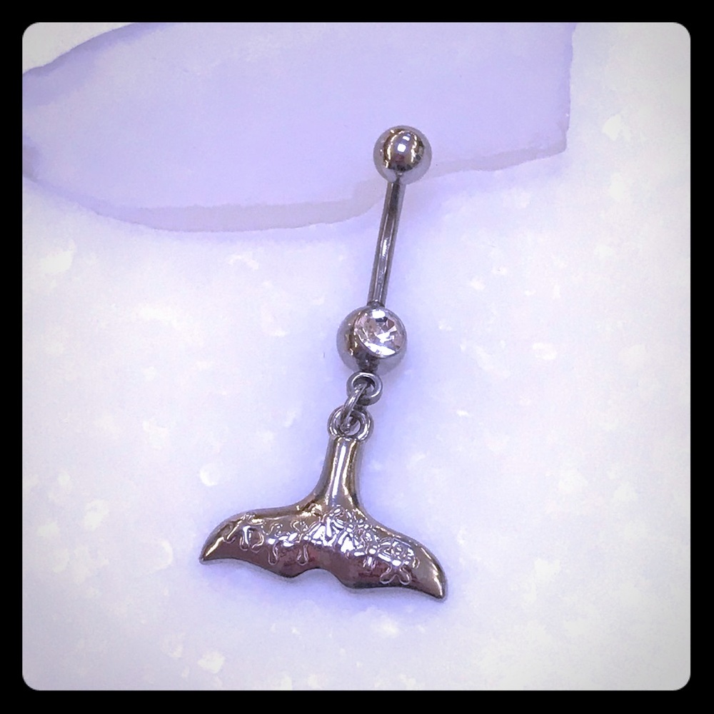 Whale 🐳 Tail Dangle Belly Button Ring 14G